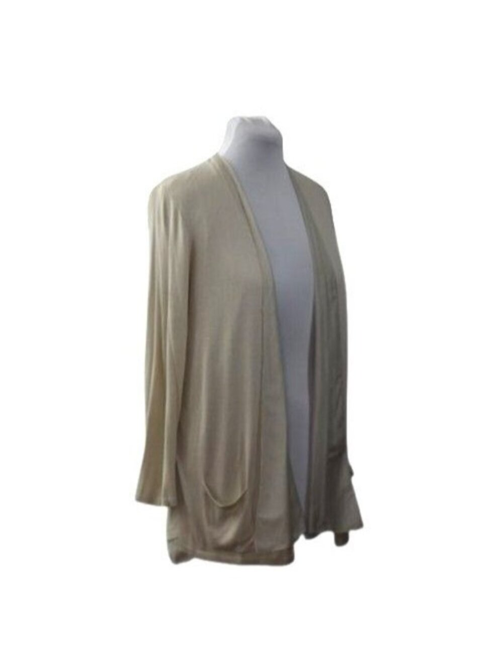 Chicos Arianne Panel Cardigan Sweater Open Front Silk Linen Womens XL 3